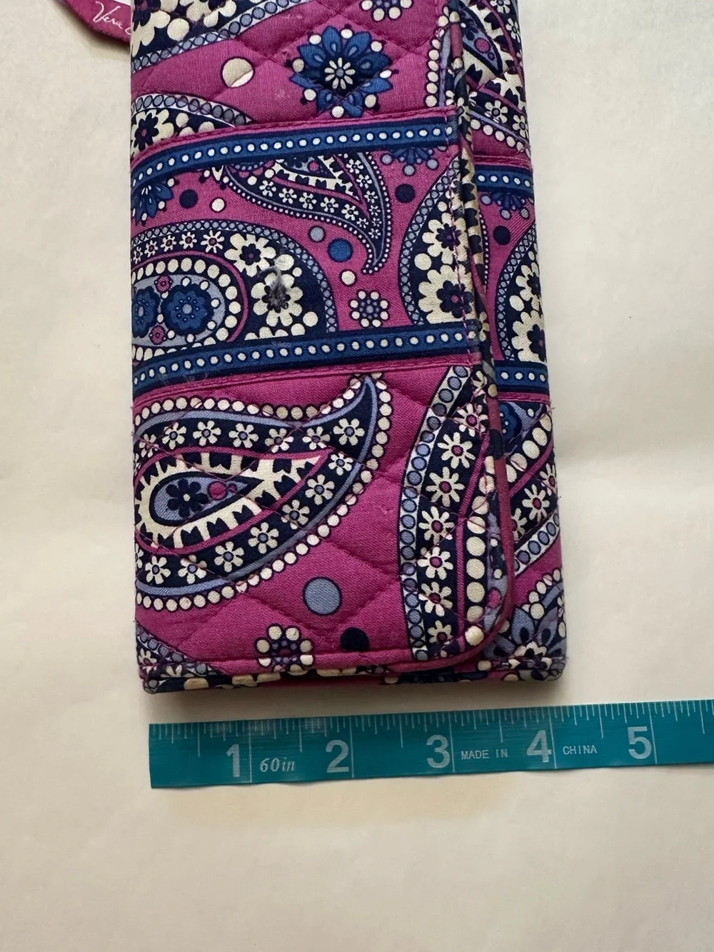 Blue and Purple Paisley Vera Bradley Gallery Wallet (Discontinued Pattern)